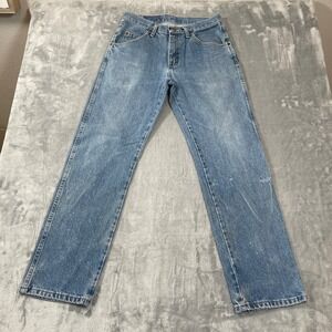 Wrangler Authentics Mens Regular Fit Straight Leg Light Wash Blue Jeans 30x30